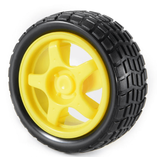 65mm Robot Wheel for BO Motors (Yellow)