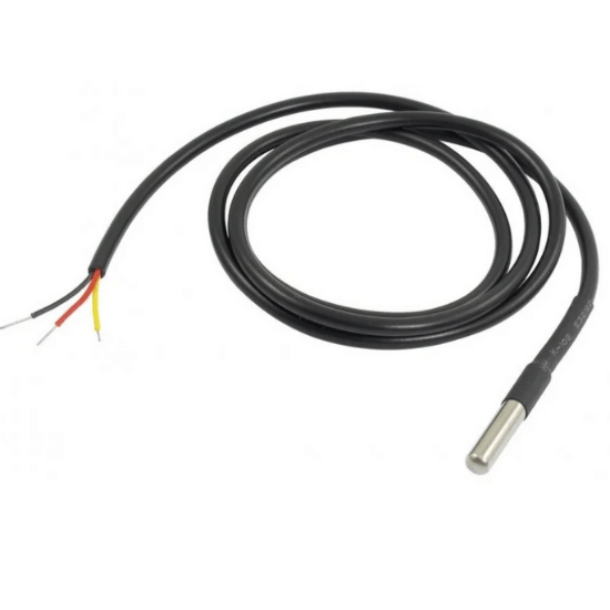 DS18B20 Water Proof Temperature Probe – Black (1m)