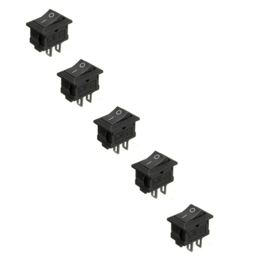 3A 250V AC SPST ON-OFF Rocker Switch – 5Pcs.